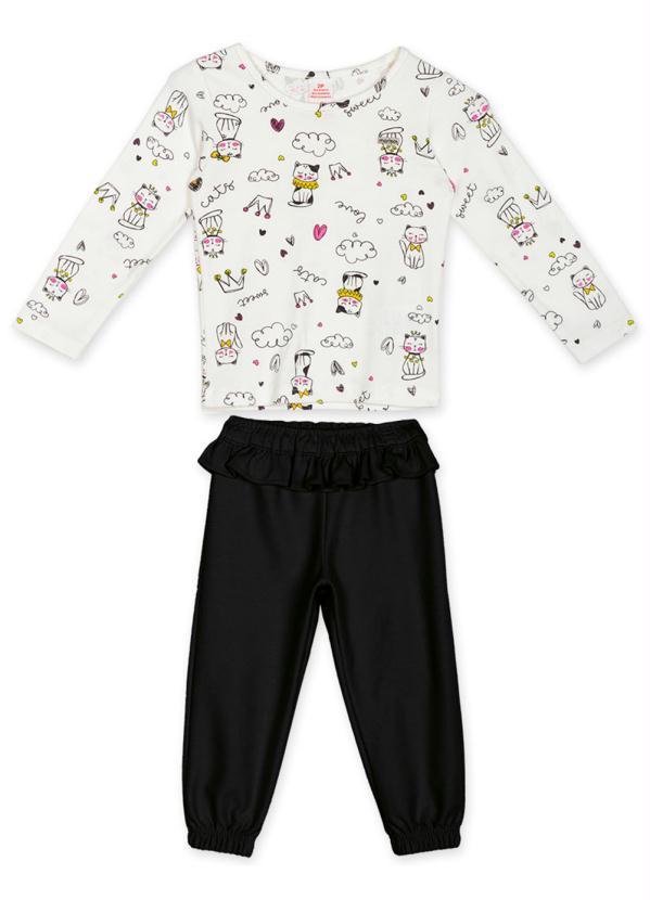 Marisol - Conjunto Gatinhos Longo Infantil Menina Bege