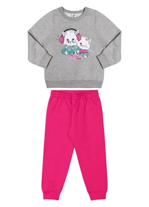 Outlet - Conjunto Gatinhos Musicais Menina Cinza - OUTLET