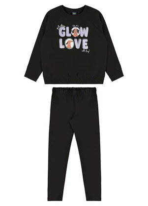 Bee Loop - Conjunto Glow Love Legging Preto - BEE LOOP