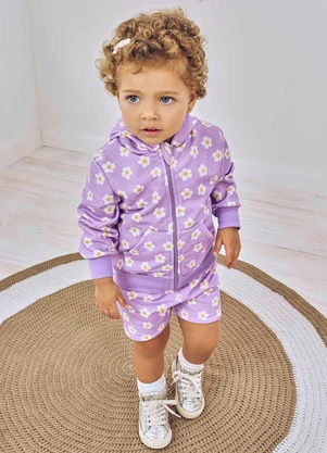 Abrange - Conjunto Groovy Jaqueta e Short Lilás - ABRANGE