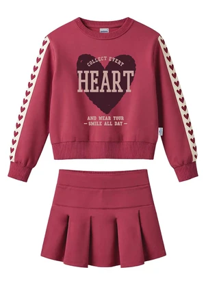 Malwee Kids - Conjunto Heart em Moletinho Bordô - MALWEE KIDS