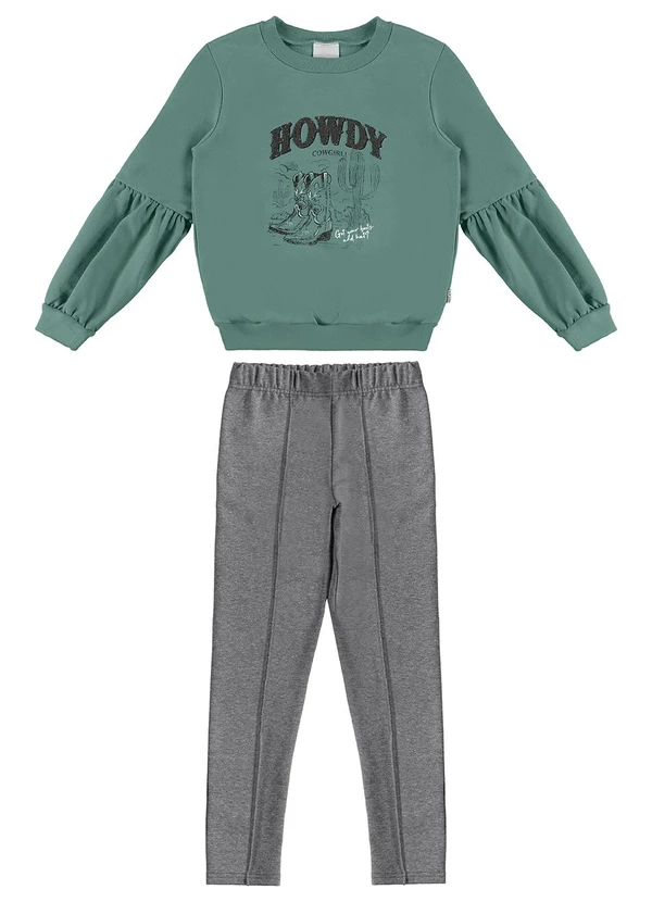 Malwee Kids - Conjunto Howdy em Moletom Verde