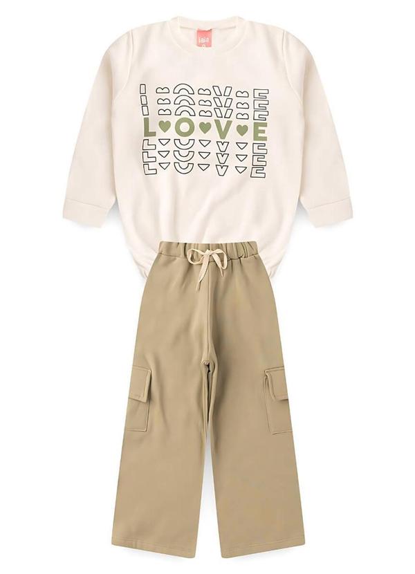 Rosa Azul - Conjunto Inf. Menina  Love Iaia Off White