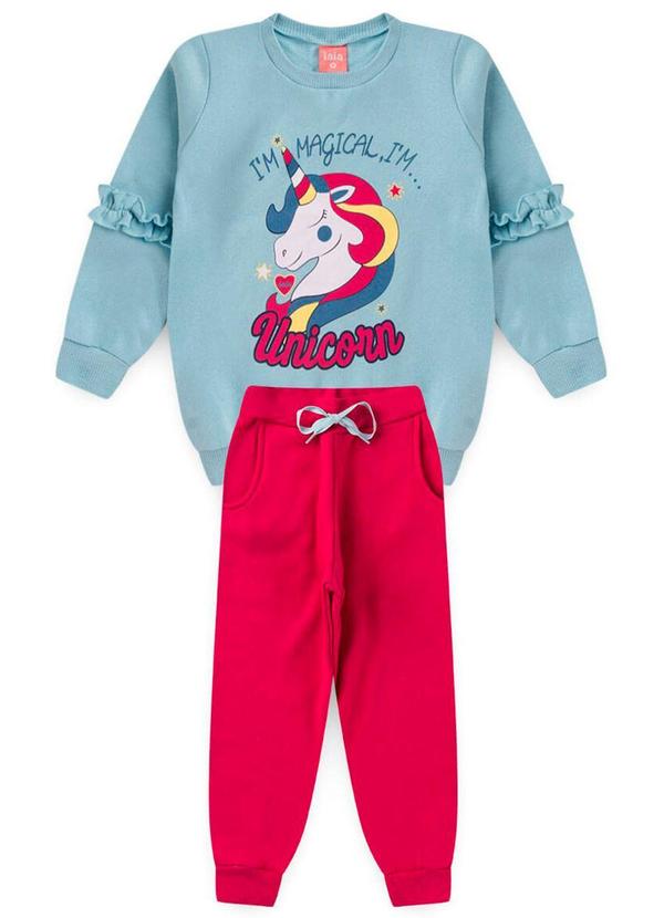 Rosa Azul - Conjunto Inf. Menina Unicórnio Iaia Azul Claro