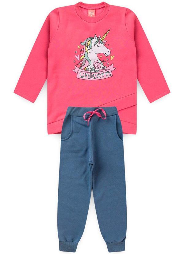 Rosa Azul - Conjunto Inf. Menina Unicórnio Rosa Chiclete
