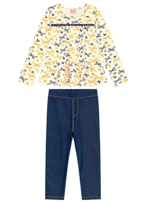 Duduka - Conjunto Infantil Bata e Calça Moletom Bege - DUDUKA