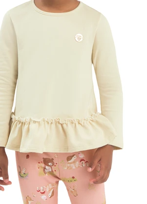Duduka - Conjunto Infantil Bata e Legging Branco - DUDUKA