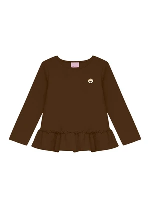Duduka - Conjunto Infantil Bata e Legging Marrom - DUDUKA
