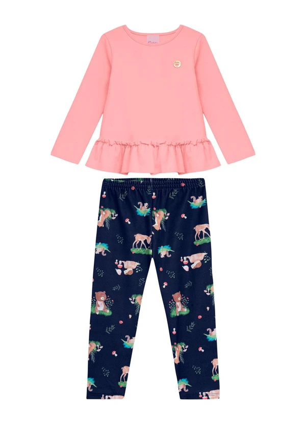 Duduka - Conjunto Infantil Bata e Legging Rosa