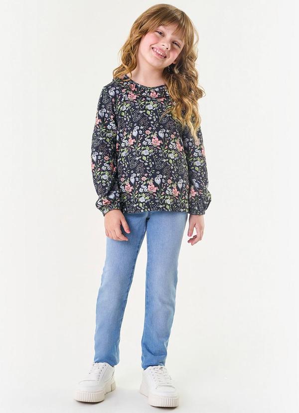 Trick Nick - Conjunto Infantil Blusa com Calça Jeans Azul