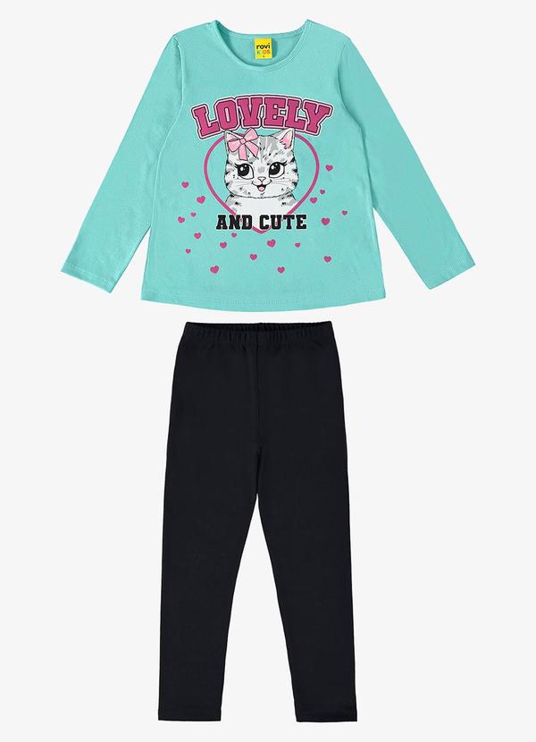 Rovi Kids - Conjunto Infantil Blusa com Legging Azul