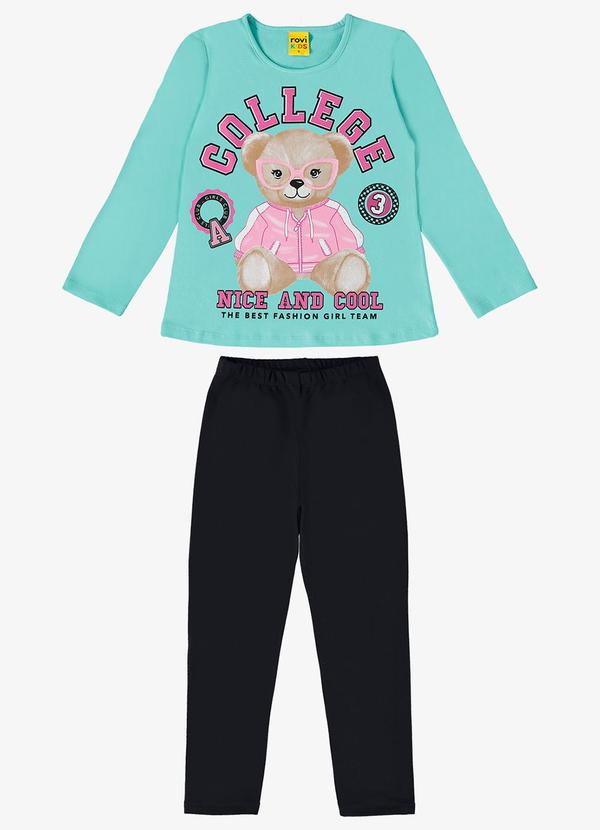 Rovi Kids - Conjunto Infantil Blusa com Legging Azul