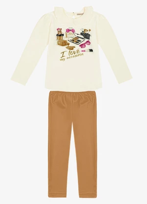 Trick Nick - Conjunto Infantil Blusa com Legging Bege - TRICK NICK