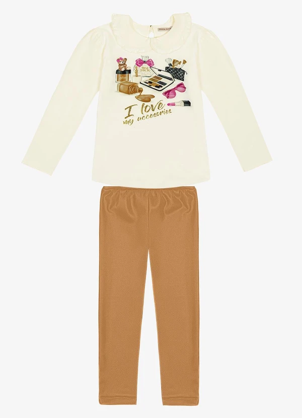 Trick Nick - Conjunto Infantil Blusa com Legging Bege