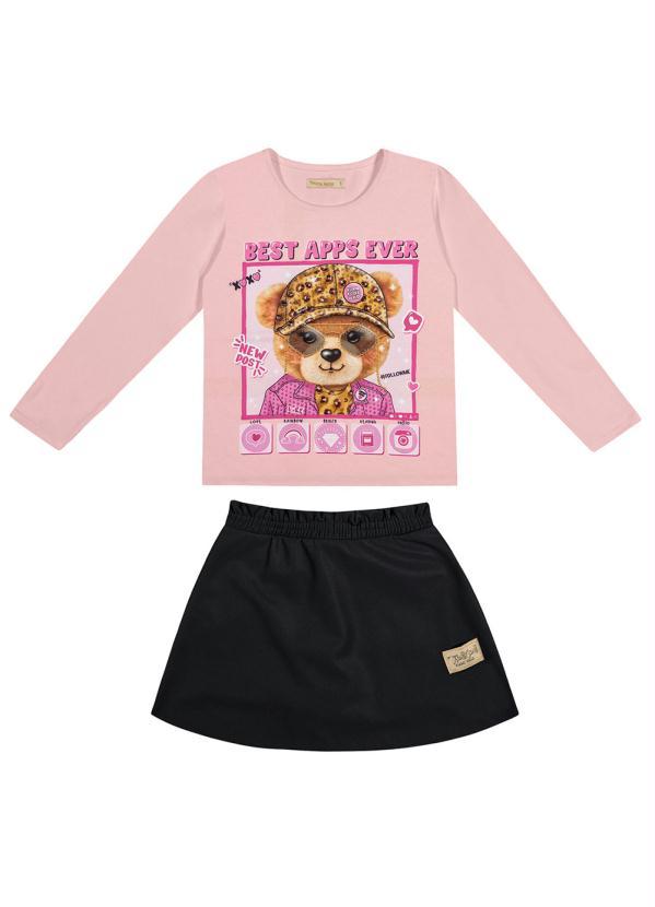 Trick Nick - Conjunto Infantil Blusa com Saia Rosa