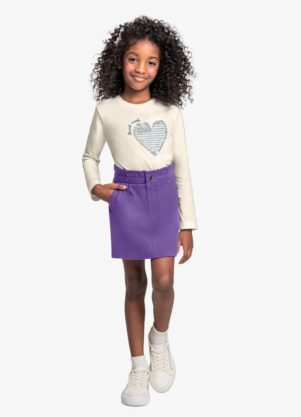 Trick Nick - Conjunto Infantil Blusa com Saia Roxo