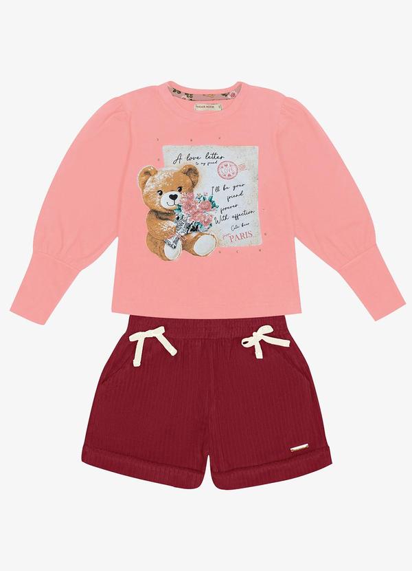 Trick Nick - Conjunto Infantil Blusa com Shorts Rosa