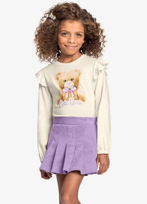 Trick Nick - Conjunto Infantil Blusa com Shorts Saia Roxo - TRICK NICK
