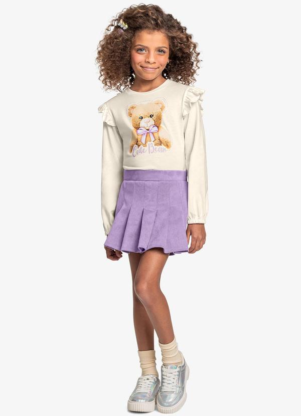 Trick Nick - Conjunto Infantil Blusa com Shorts Saia Roxo 3