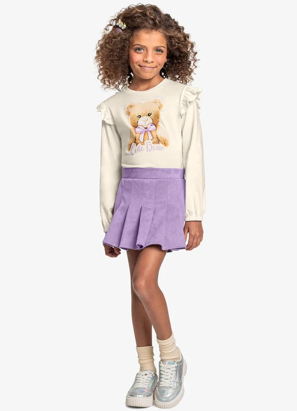 Trick Nick - Conjunto Infantil Blusa com Shorts Saia Roxo 3