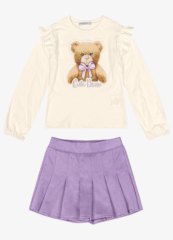 Trick Nick - Conjunto Infantil Blusa com Shorts Saia Roxo 6