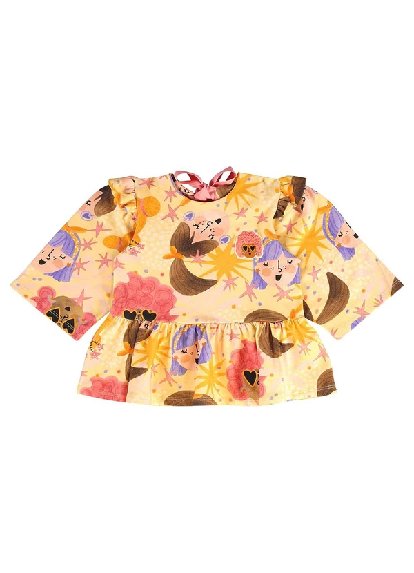 Três e Já - Conjunto Infantil Blusa e Calça Amarelo 5