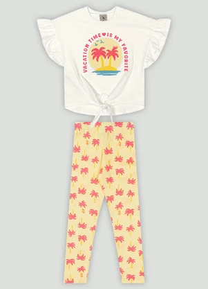 Conjunto Infantil Blusa e Calça Quimby Branco - QUIMBY