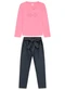 Duduka - Conjunto Infantil Blusa e Legging Jeans Rosa  - variação: Rosa