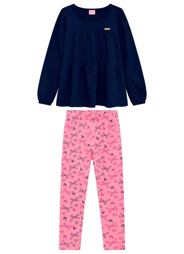 Duduka - Conjunto Infantil Blusa e Legging Rosa