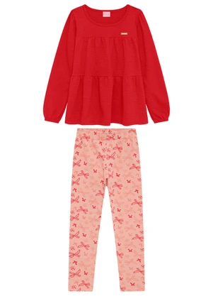 Duduka - Conjunto Infantil Blusa e Legging Rosa - DUDUKA