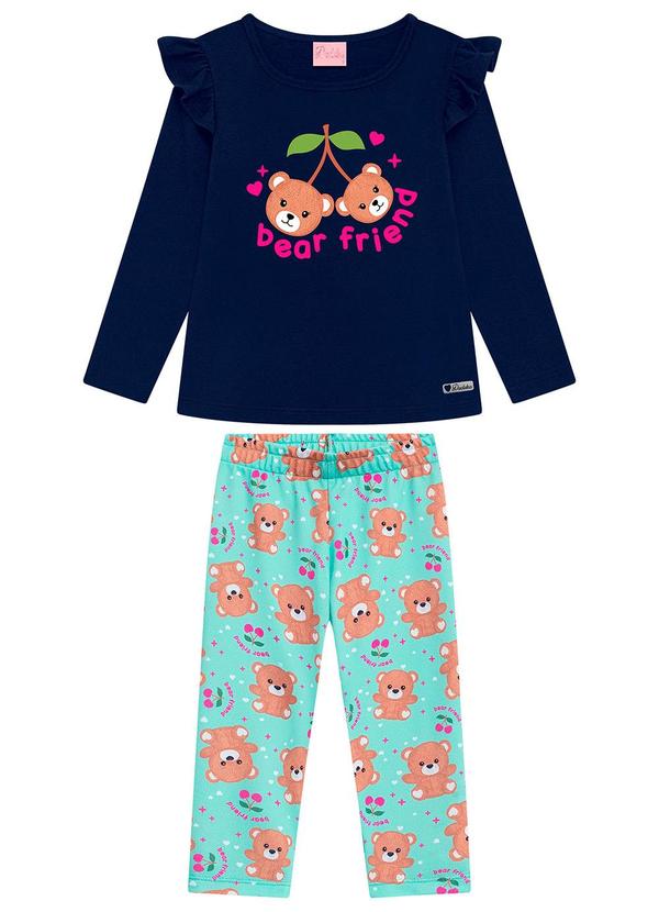 Duduka - Conjunto Infantil Blusa e Legging Suplex Azul