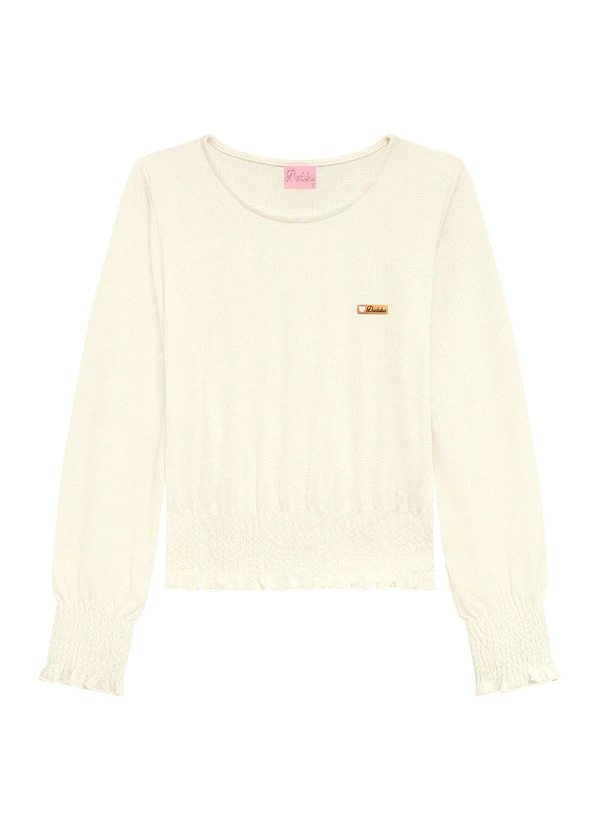 Duduka - Blusa Infantil Blusa e Legging Suplex Bege