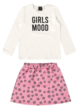 Guloseima - Conjunto Infantil Blusa e Saia Bege - GULOSEIMA