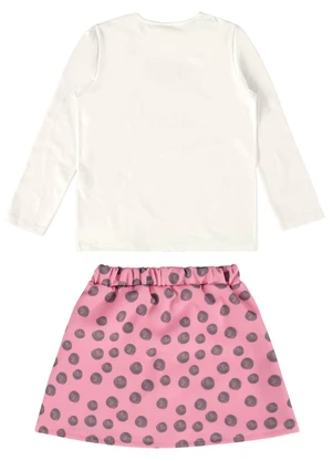 Guloseima - Conjunto Infantil Blusa e Saia Bege - GULOSEIMA