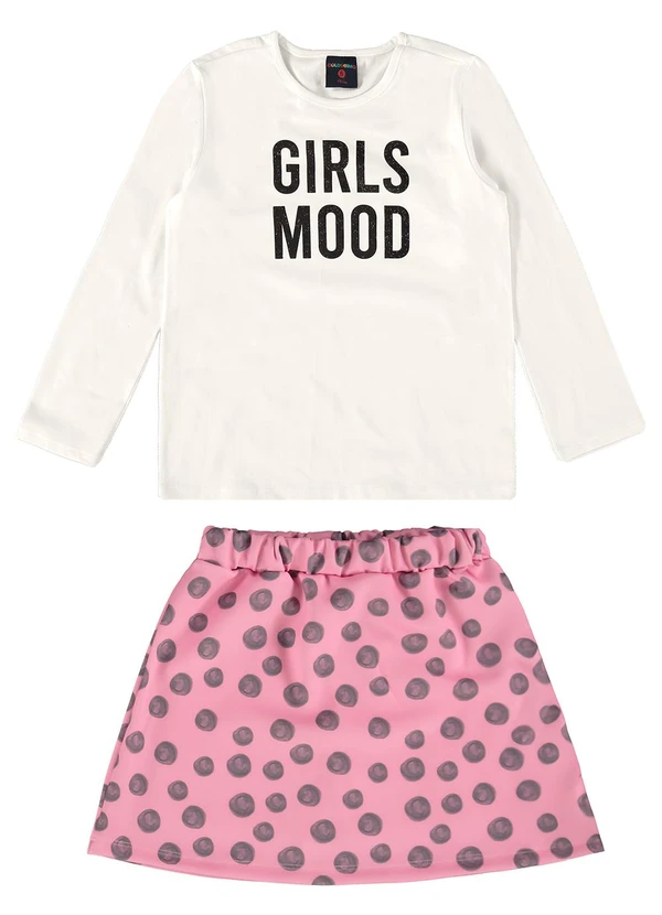 Guloseima - Conjunto Infantil Blusa e Saia Bege