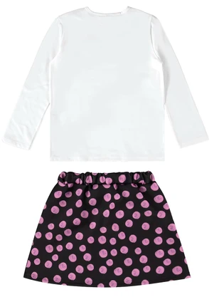 Guloseima - Conjunto Infantil Blusa e Saia Branco - GULOSEIMA