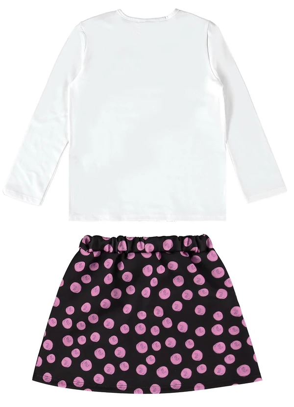 Guloseima - Conjunto Infantil Blusa e Saia Branco 2