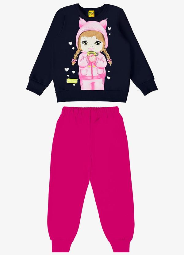 Rovi Kids - Conjunto Infantil Blusão com Calça Azul