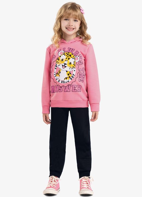 Rovi Kids - Conjunto Infantil Blusão com Calça Rosa