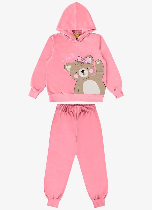 Rovi Kids - Conjunto Infantil Blusão com Calça Rosa