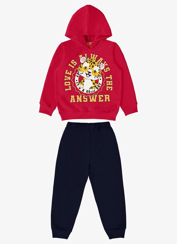 Rovi Kids - Conjunto Infantil Blusão com Calça Vermelho