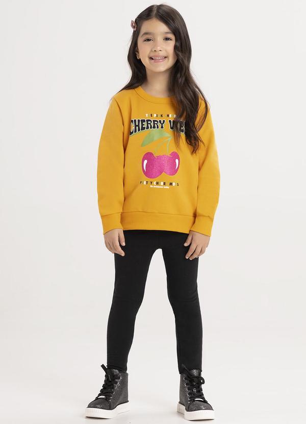 Rovi Kids - Conjunto Infantil Blusão com Legging Amarelo