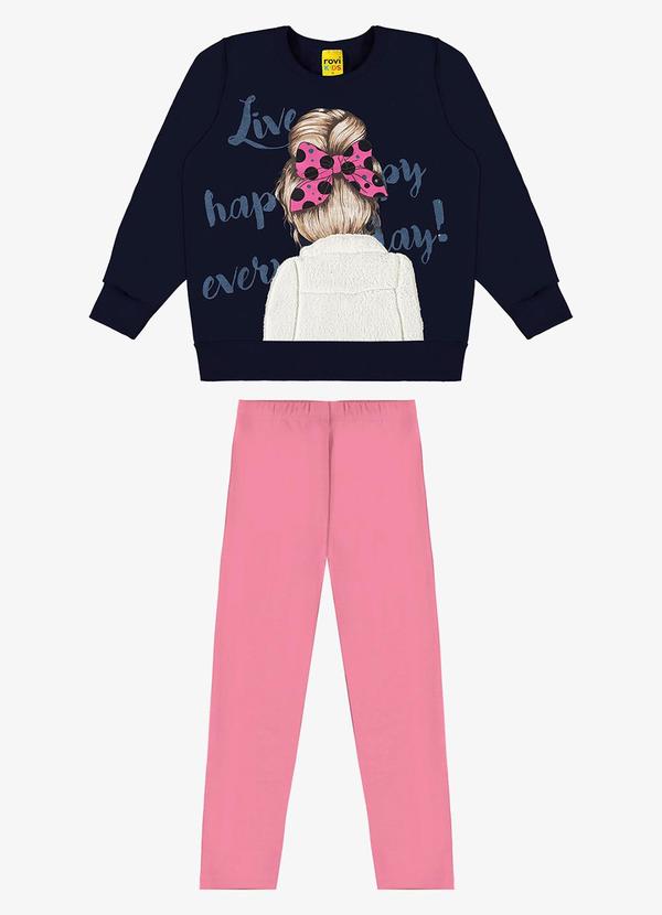 Rovi Kids - Conjunto Infantil Blusão com Legging Azul 1