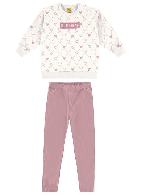 Rovi Kids - Conjunto Infantil Blusão com Legging Bege