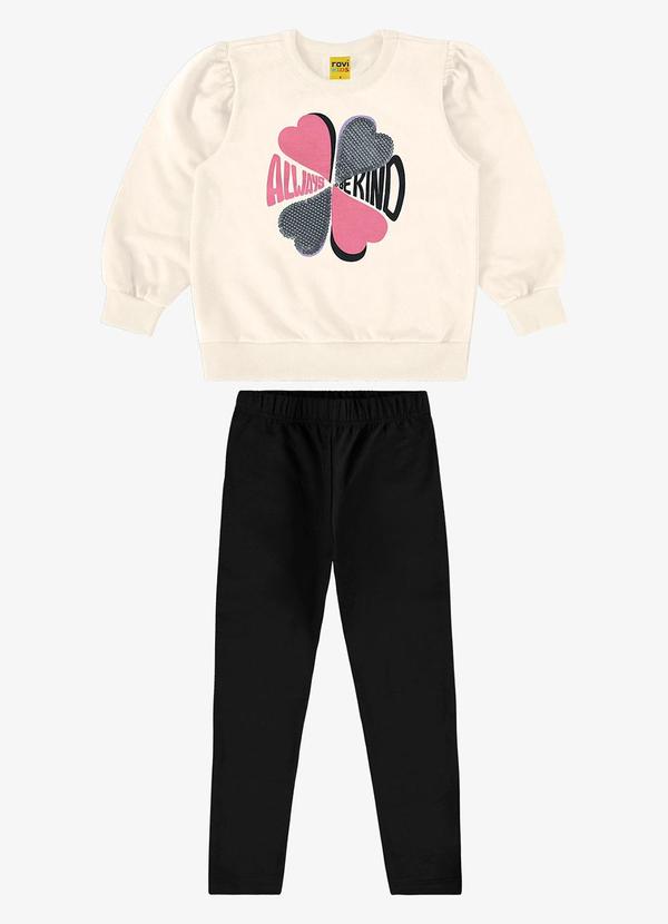 Rovi Kids - Conjunto Infantil Blusão com Legging Bege