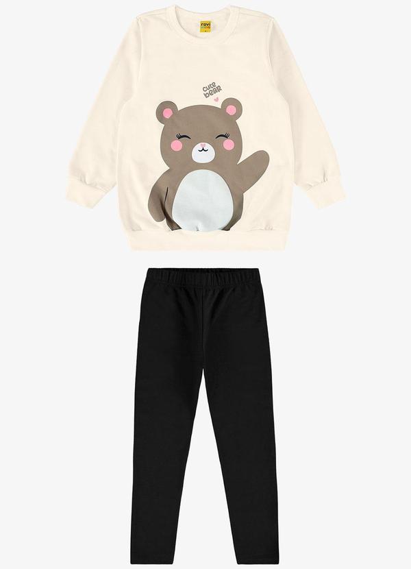 Rovi Kids - Conjunto Infantil Blusão com Legging Bege