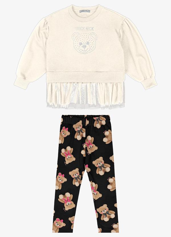 Trick Nick - Conjunto Infantil Blusão com Legging Bege