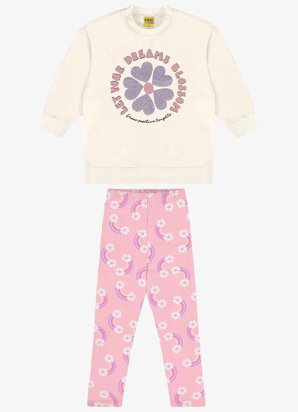 Rovi Kids - Conjunto Infantil Blusão com Legging Bege