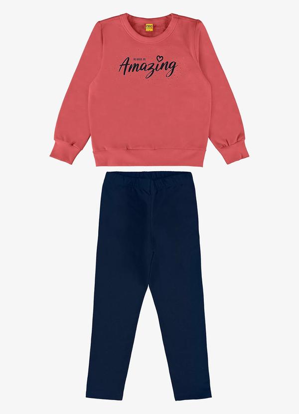 Rovi Kids - Conjunto Infantil Blusão com Legging Laranja