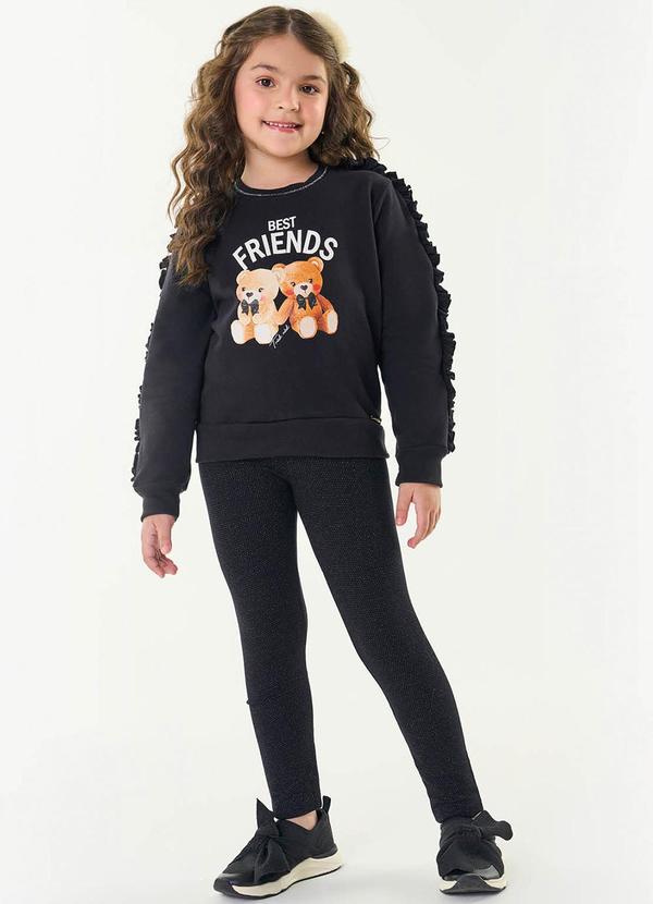 Trick Nick - Conjunto Infantil Blusão com Legging Preto 1